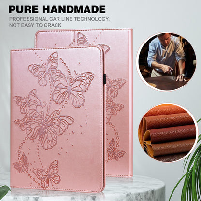 Butterfly Pattern Imprinting Folio Stand PU Leather Protective Case with Card Slots and Elastic Band for Lenovo Tab P11 TB-J606F / Tab P11 5G