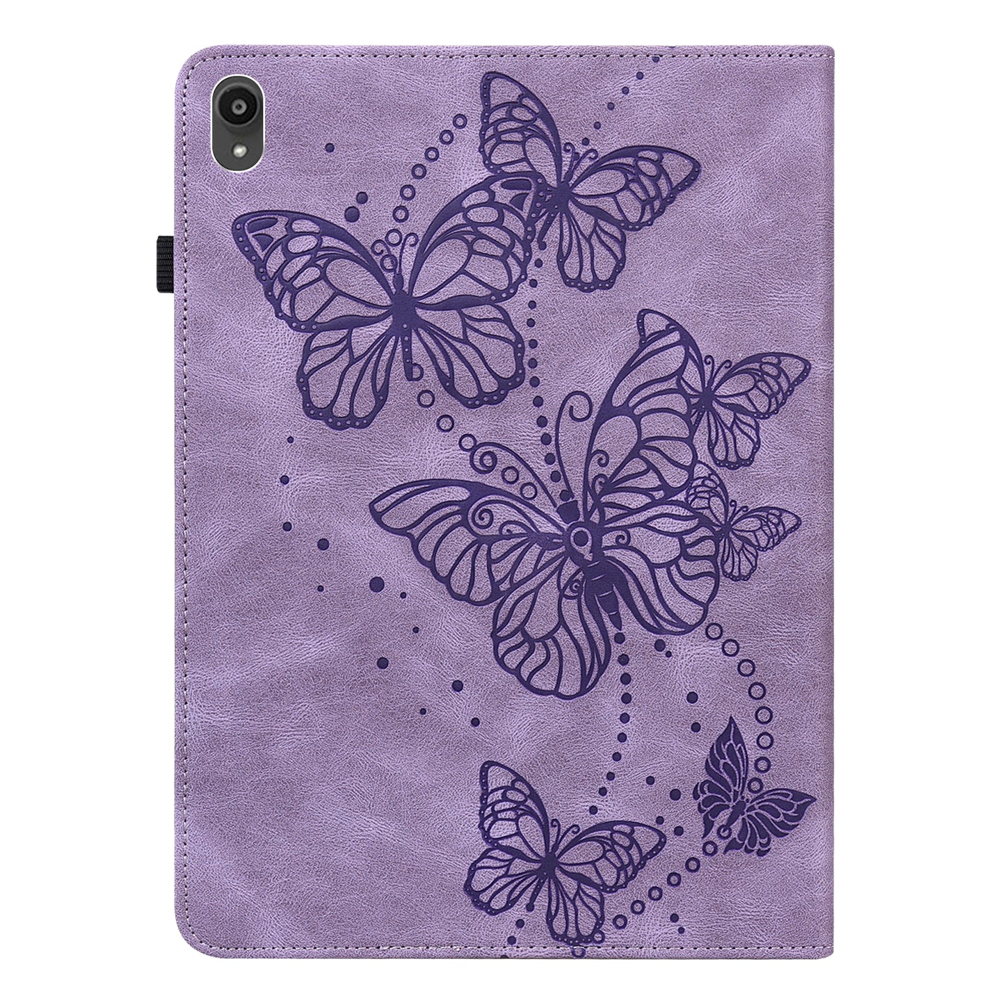 Butterfly Pattern Imprinting Folio Stand PU Leather Protective Case with Card Slots and Elastic Band for Lenovo Tab P11 TB-J606F / Tab P11 5G