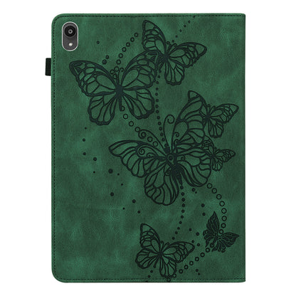 Butterfly Pattern Imprinting Folio Stand PU Leather Protective Case with Card Slots and Elastic Band for Lenovo Tab P11 TB-J606F / Tab P11 5G