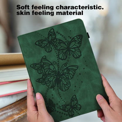 Butterfly Pattern Imprinting Folio Stand PU Leather Protective Case with Card Slots and Elastic Band for Lenovo Tab P11 TB-J606F / Tab P11 5G