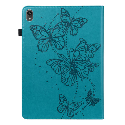 Butterfly Pattern Imprinting Folio Stand PU Leather Protective Case with Card Slots and Elastic Band for Lenovo Tab P11 TB-J606F / Tab P11 5G