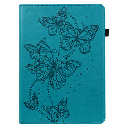 Butterfly Pattern Imprinting Folio Stand PU Leather Protective Case with Card Slots and Elastic Band for Lenovo Tab P11 TB-J606F / Tab P11 5G