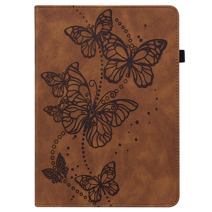 Butterfly Pattern Imprinting Folio Stand PU Leather Protective Case with Card Slots and Elastic Band for Lenovo Tab P11 TB-J606F / Tab P11 5G