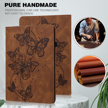 Butterfly Pattern Imprinting Folio Stand PU Leather Protective Case with Card Slots and Elastic Band for Lenovo Tab P11 TB-J606F / Tab P11 5G