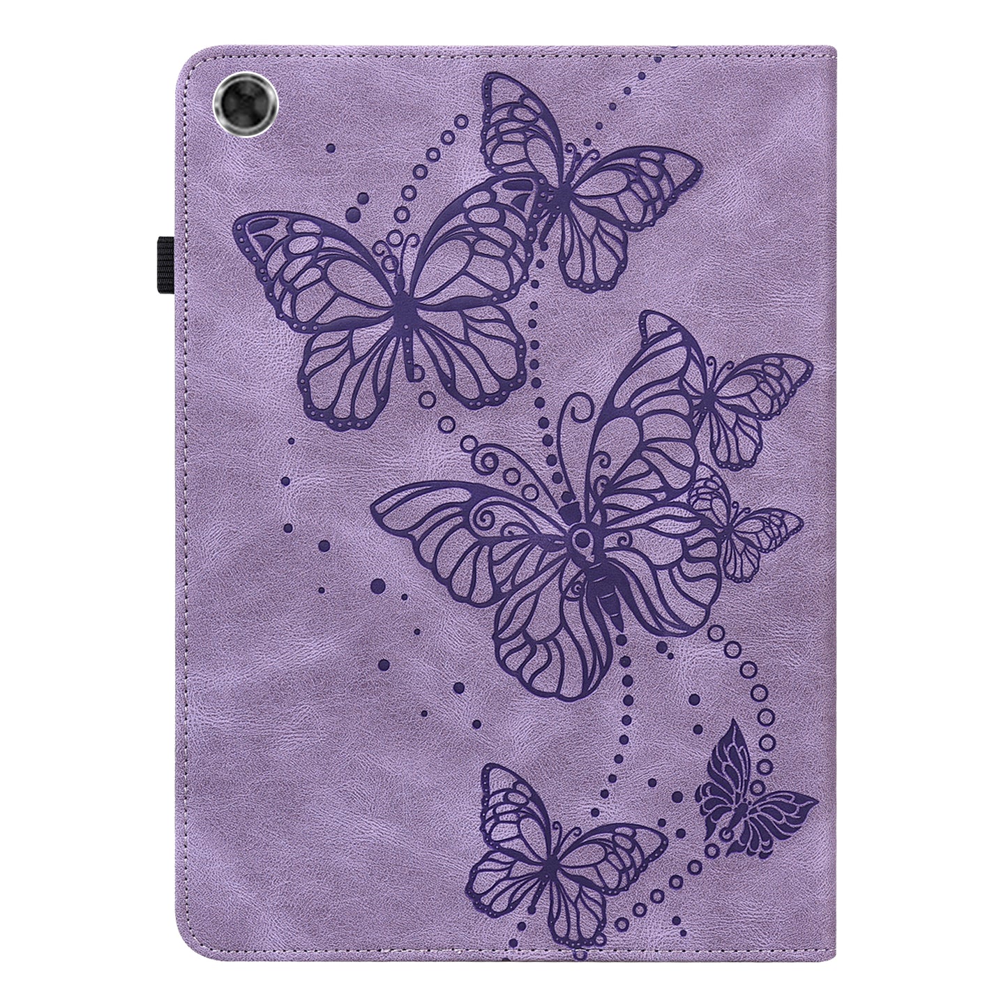 Butterflies Imprinted Elastic Strap Well-Protected Anti-Drop Tablet Case with Stand for Lenovo Tab M8/M8 (2nd Gen) TB-8505/TB-8705/TB-8506