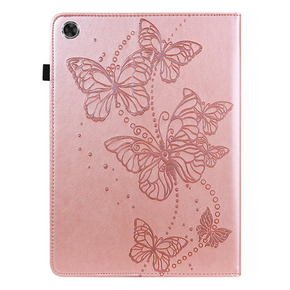 Butterflies Imprinted Elastic Strap Well-Protected Anti-Drop Tablet Case with Stand for Lenovo Tab M8/M8 (2nd Gen) TB-8505/TB-8705/TB-8506