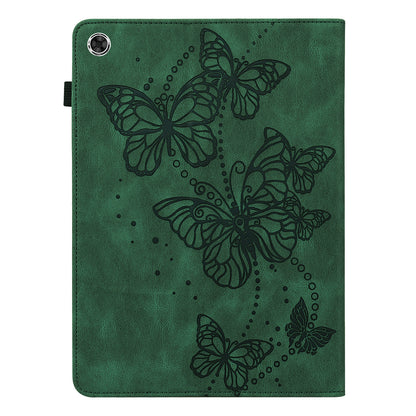 Card Slots Design PU Leather Butterfly Pattern Imprinting Folio Stand Protective Case with Elastic Band for Lenovo M10 FHD Plus / Tab M10 Plus TB-X606F/TB-606X 10.3 inch