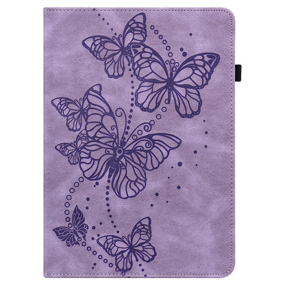 Card Slots Design PU Leather Butterfly Pattern Imprinting Folio Stand Protective Case with Elastic Band for Lenovo M10 FHD Plus / Tab M10 Plus TB-X606F/TB-606X 10.3 inch