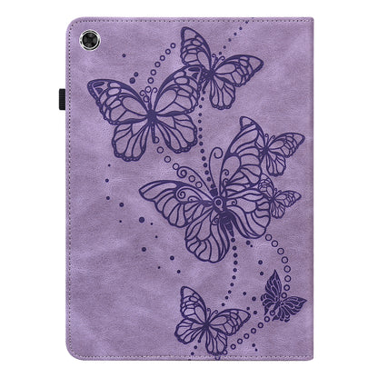 Card Slots Design PU Leather Butterfly Pattern Imprinting Folio Stand Protective Case with Elastic Band for Lenovo M10 FHD Plus / Tab M10 Plus TB-X606F/TB-606X 10.3 inch