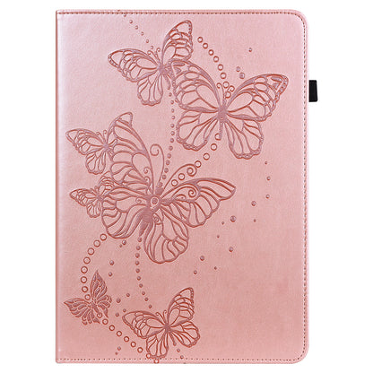 Card Slots Design PU Leather Butterfly Pattern Imprinting Folio Stand Protective Case with Elastic Band for Lenovo M10 FHD Plus / Tab M10 Plus TB-X606F/TB-606X 10.3 inch