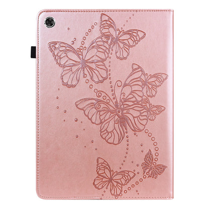 Card Slots Design PU Leather Butterfly Pattern Imprinting Folio Stand Protective Case with Elastic Band for Lenovo M10 FHD Plus / Tab M10 Plus TB-X606F/TB-606X 10.3 inch