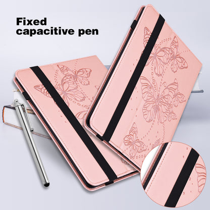 Card Slots Design PU Leather Butterfly Pattern Imprinting Folio Stand Protective Case with Elastic Band for Lenovo M10 FHD Plus / Tab M10 Plus TB-X606F/TB-606X 10.3 inch