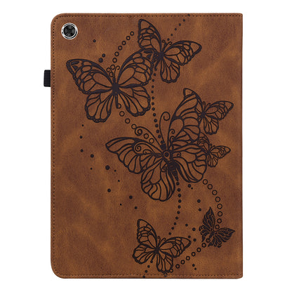 Card Slots Design PU Leather Butterfly Pattern Imprinting Folio Stand Protective Case with Elastic Band for Lenovo M10 FHD Plus / Tab M10 Plus TB-X606F/TB-606X 10.3 inch