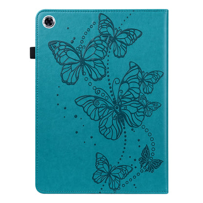 Imprinted Butterfly Pattern PU Leather Folio Stand Case with Card Holders and Elastic Band for Lenovo Tab M10 HD Gen 2 TB-X306X