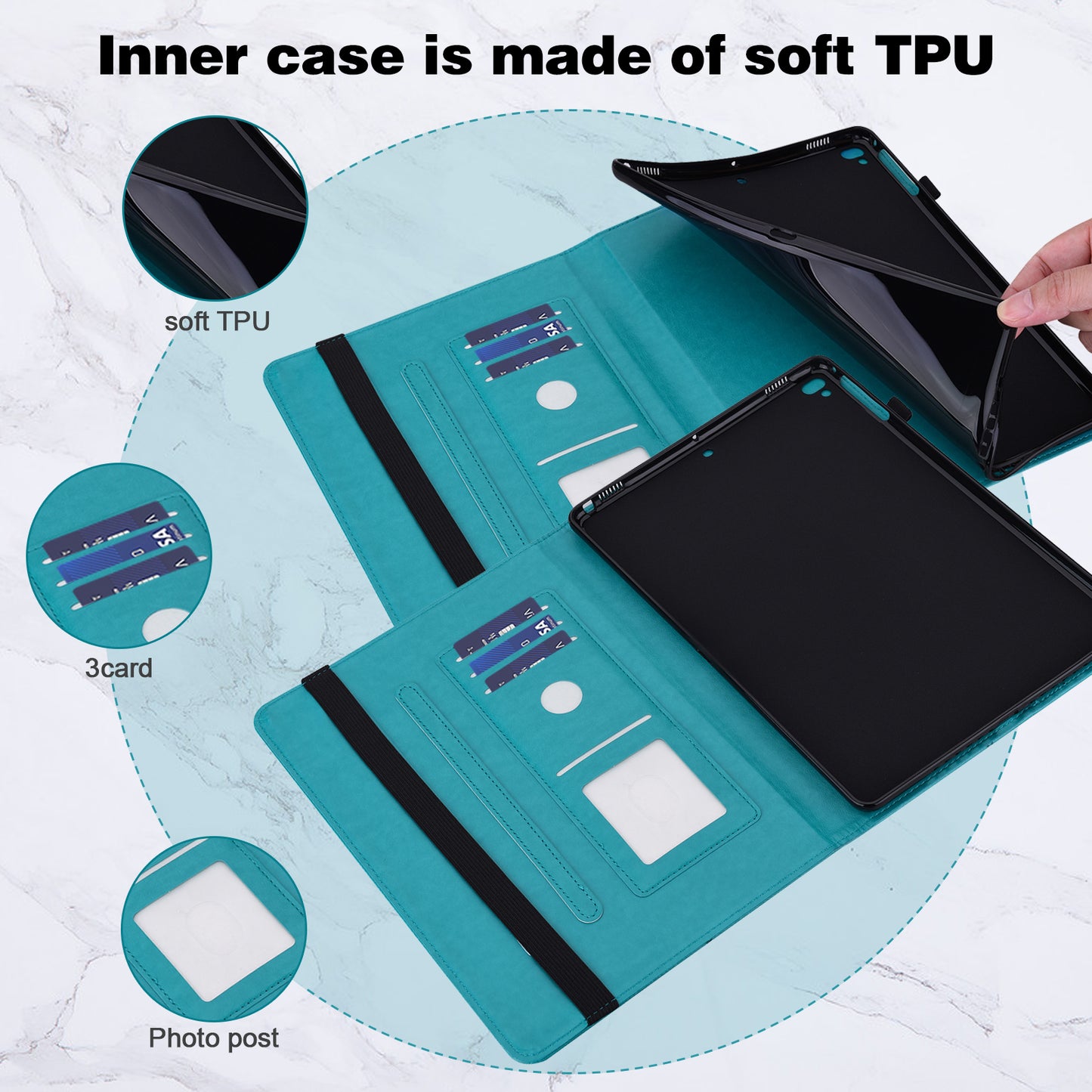 Imprinted Butterfly Pattern PU Leather Folio Stand Case with Card Holders and Elastic Band for Lenovo Tab M10 HD Gen 2 TB-X306X