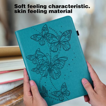 Imprinted Butterfly Pattern PU Leather Folio Stand Case with Card Holders and Elastic Band for Lenovo Tab M10 HD Gen 2 TB-X306X