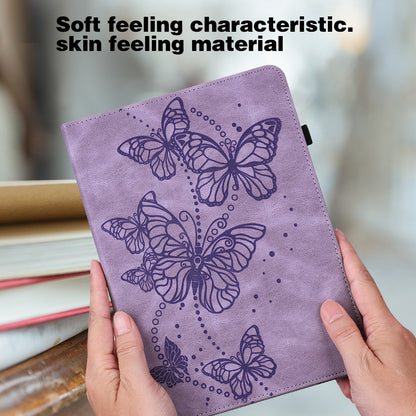 Imprinted Butterfly Pattern PU Leather Folio Stand Case with Card Holders and Elastic Band for Lenovo Tab M10 HD Gen 2 TB-X306X