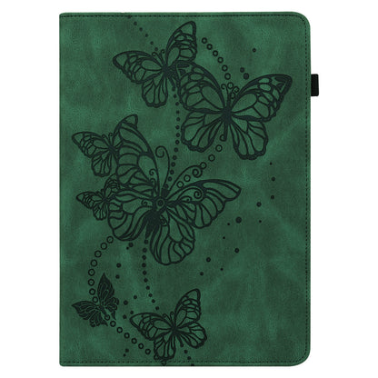 Imprinted Butterfly Pattern PU Leather Folio Stand Case with Card Holders and Elastic Band for Lenovo Tab M10 HD Gen 2 TB-X306X