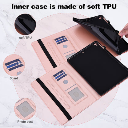 Imprinted Butterfly Pattern PU Leather Folio Stand Case with Card Holders and Elastic Band for Lenovo Tab M10 HD Gen 2 TB-X306X