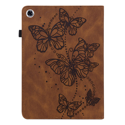 Imprinted Butterfly Pattern PU Leather Folio Stand Case with Card Holders and Elastic Band for Lenovo Tab M10 HD Gen 2 TB-X306X