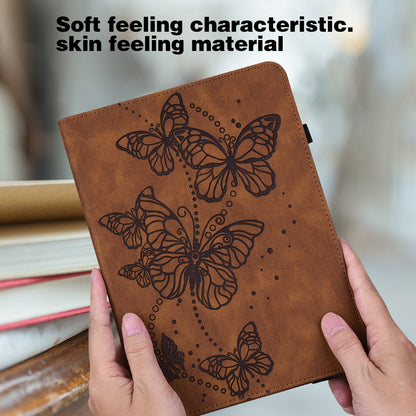 Imprinted Butterfly Pattern PU Leather Folio Stand Case with Card Holders and Elastic Band for Lenovo Tab M10 HD Gen 2 TB-X306X