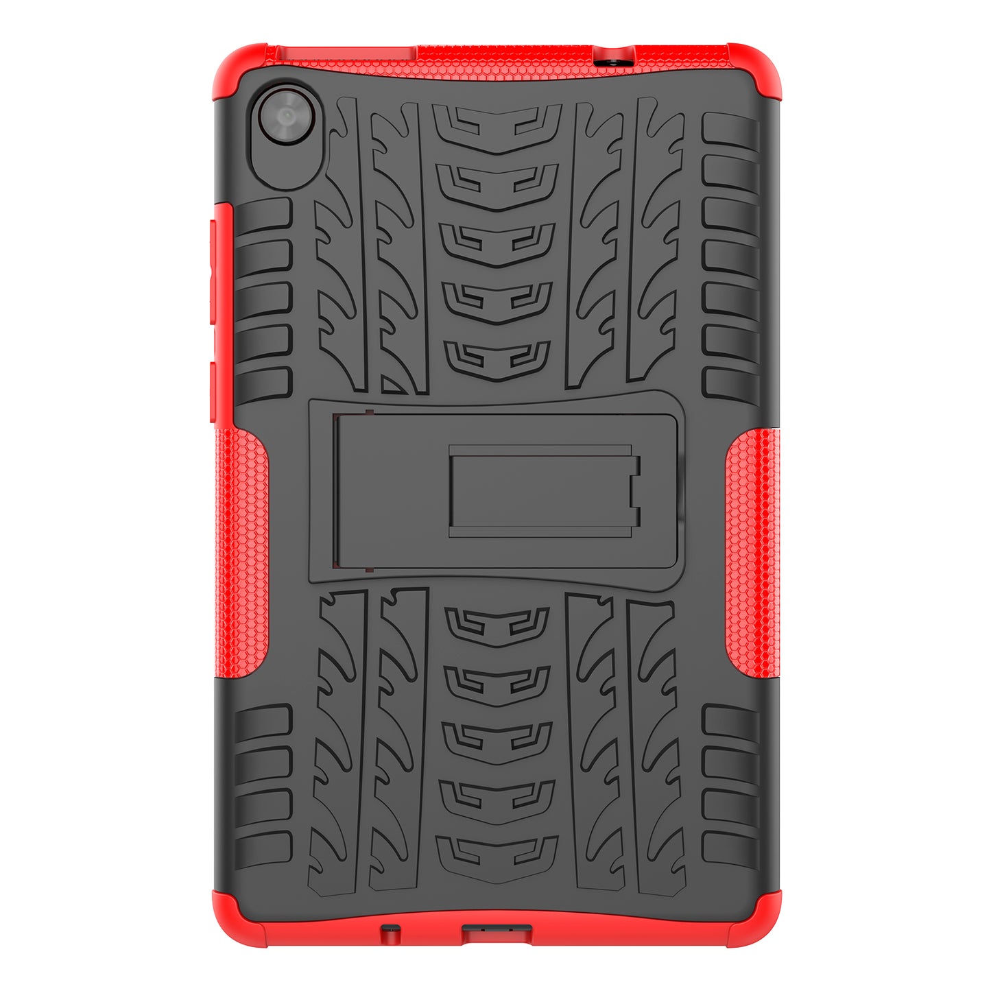 Tire Texture Hard PC Back Soft TPU Rugged Protective Phone Case with Kickstand for Lenovo Tab M8 (HD) 8505 / Tab M8 (3rd Gen) 8506