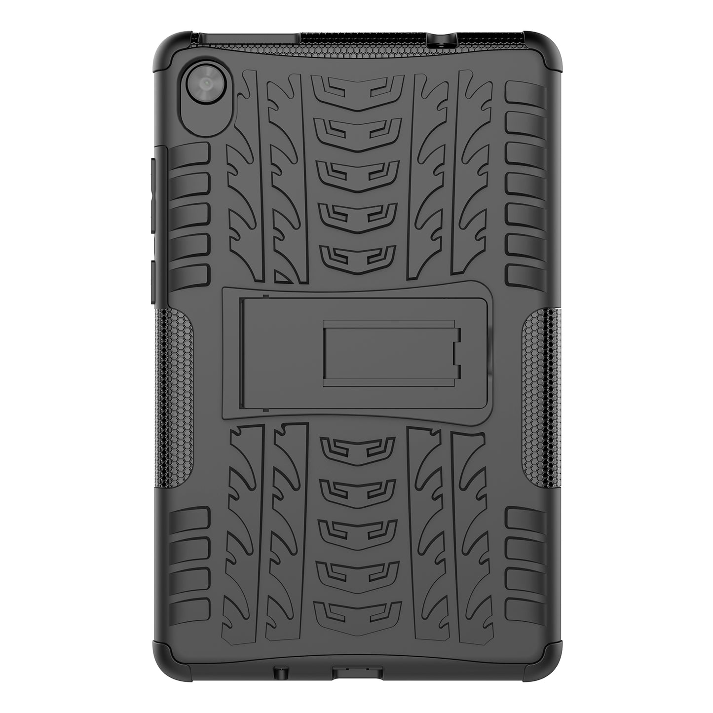 Tire Texture Hard PC Back Soft TPU Rugged Protective Phone Case with Kickstand for Lenovo Tab M8 (HD) 8505 / Tab M8 (3rd Gen) 8506