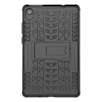 Tire Texture Hard PC Back Soft TPU Rugged Protective Phone Case with Kickstand for Lenovo Tab M8 (HD) 8505 / Tab M8 (3rd Gen) 8506