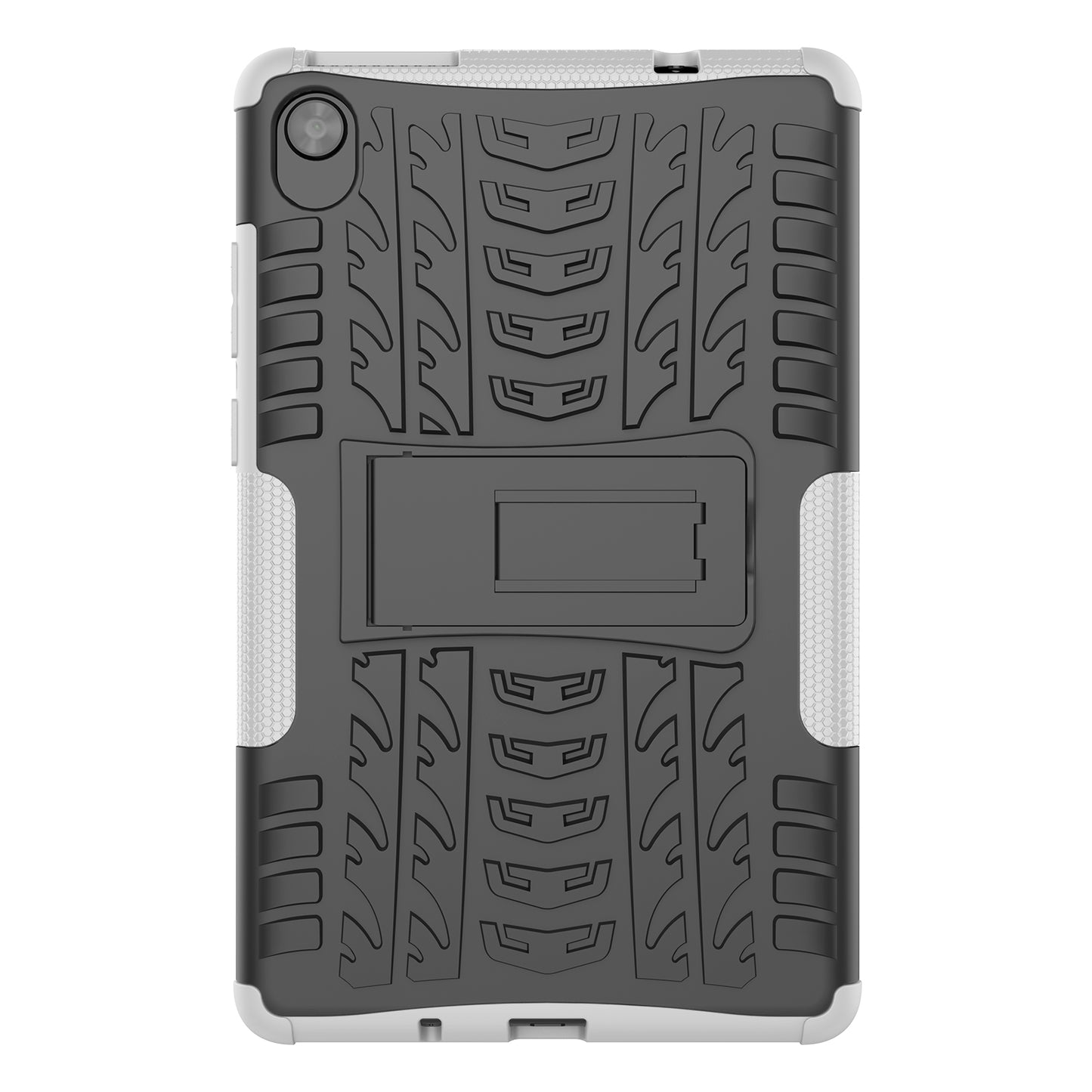 Tire Texture Hard PC Back Soft TPU Rugged Protective Phone Case with Kickstand for Lenovo Tab M8 (HD) 8505 / Tab M8 (3rd Gen) 8506