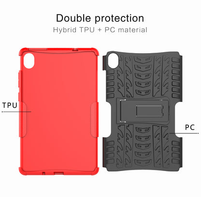 Tire Texture Hard PC Back Soft TPU Rugged Protective Phone Case with Kickstand for Lenovo Tab M8 (HD) 8505 / Tab M8 (3rd Gen) 8506