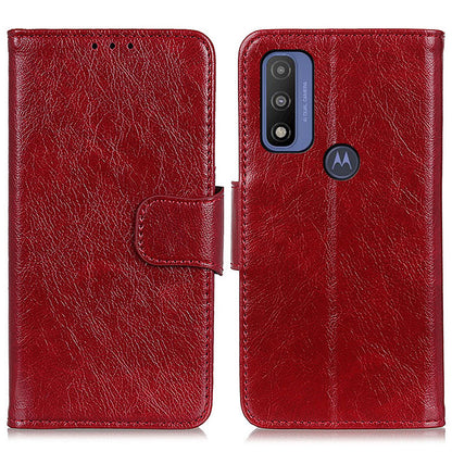 Nappa Texture Split Leather Wallet Stand Flip Protective Cover with Magnetic Closure for Motorola G Pure