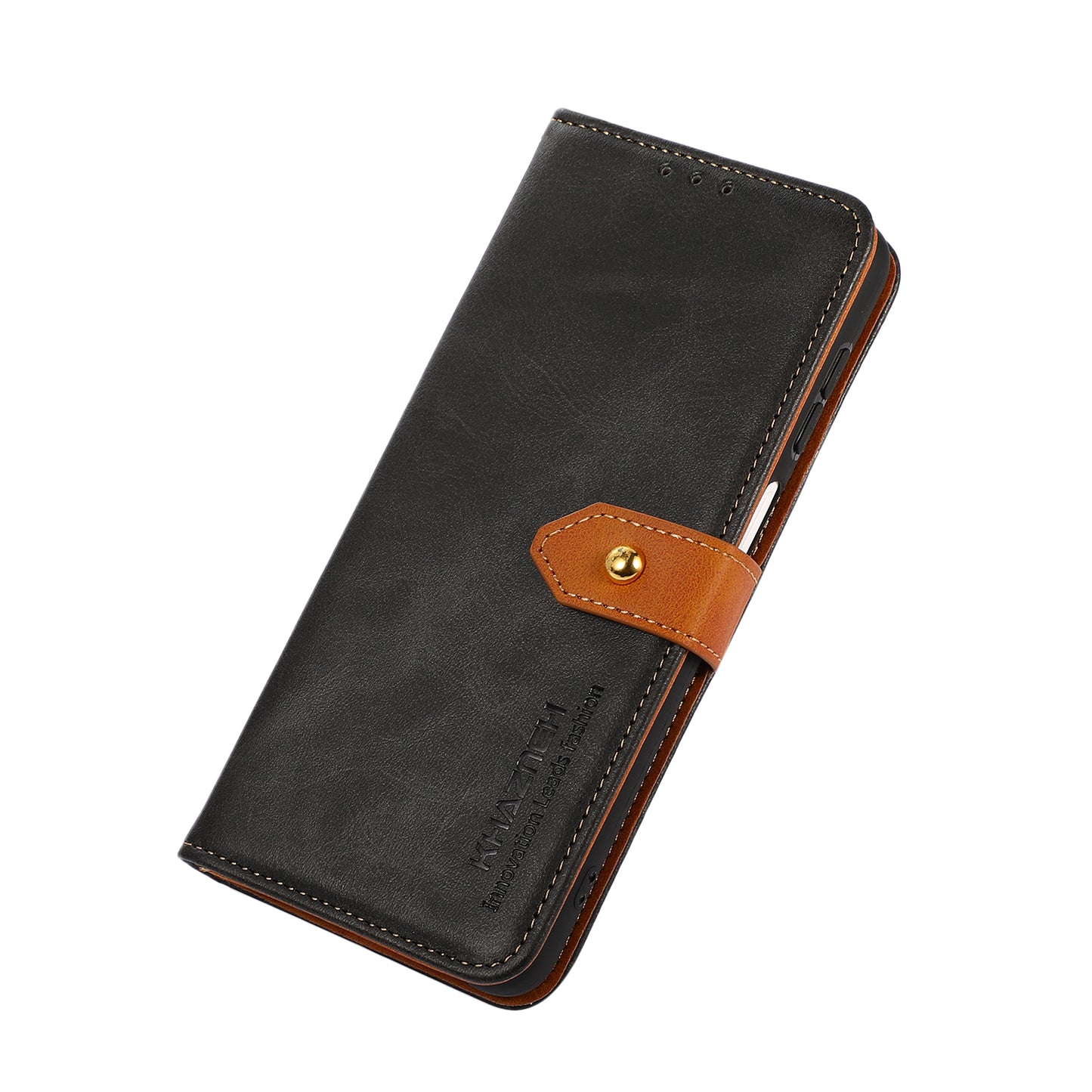 KHAZNEH PU Leather Flip Folio Stand Wallet Phone Case with Magnetic Golden Clasp for Motorola G Pure