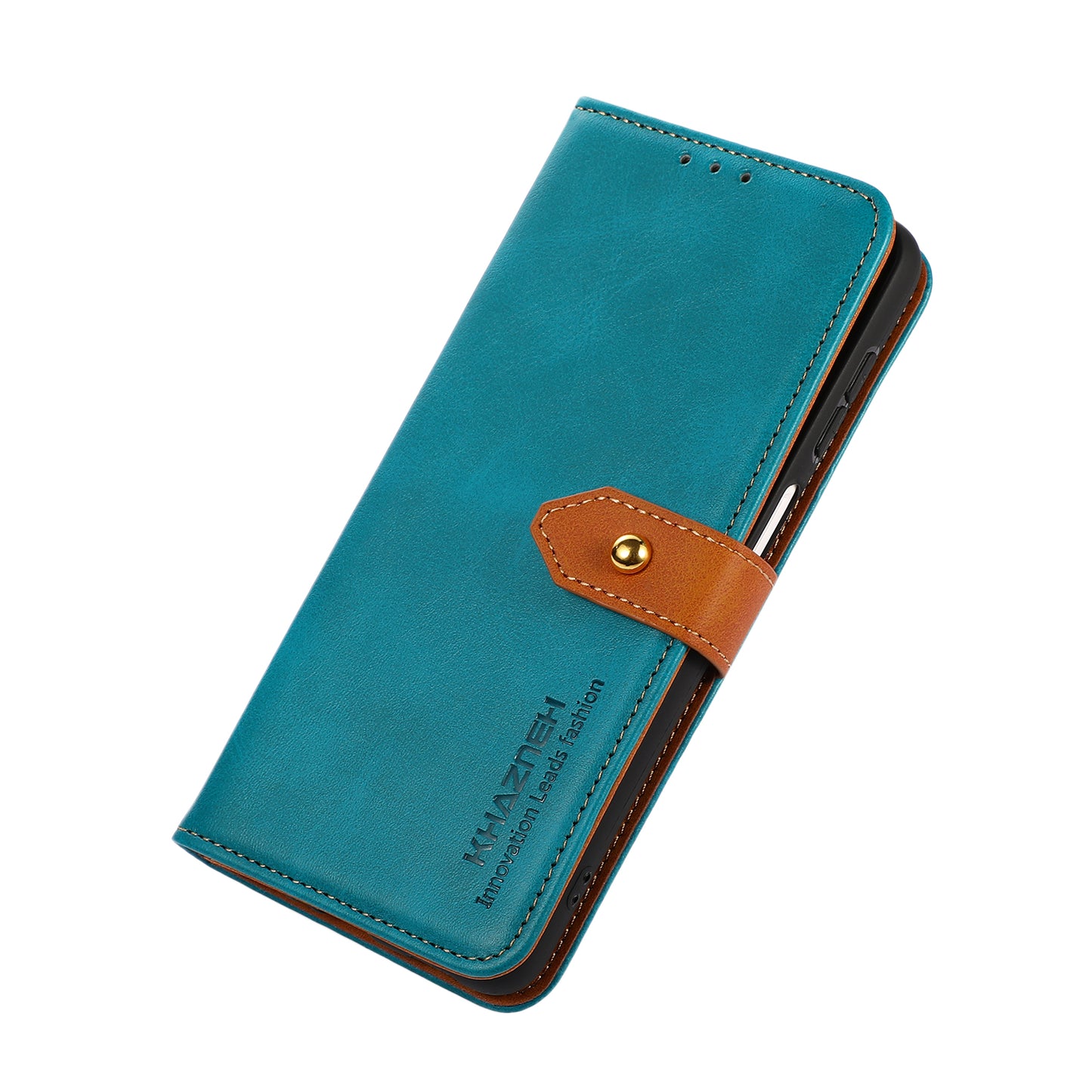 KHAZNEH PU Leather Flip Folio Stand Wallet Phone Case with Magnetic Golden Clasp for Motorola G Pure