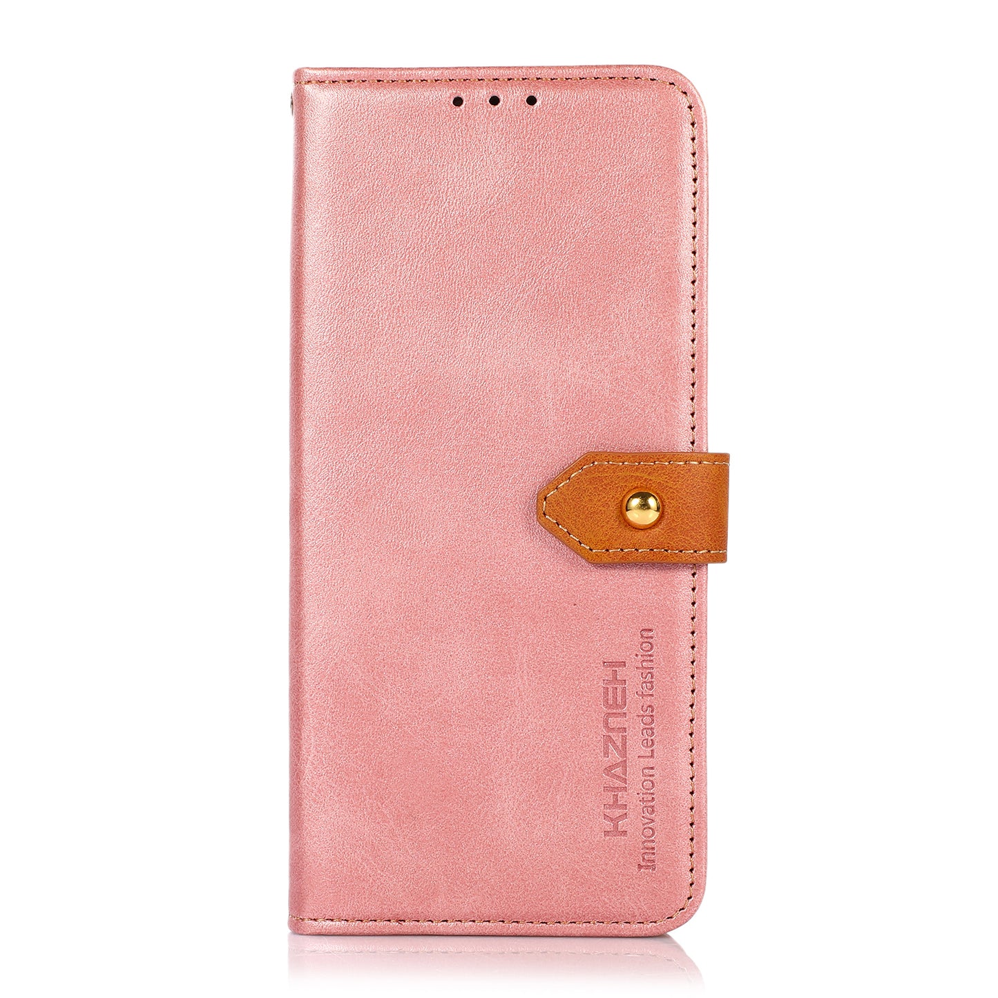 KHAZNEH PU Leather Flip Folio Stand Wallet Phone Case with Magnetic Golden Clasp for Motorola G Pure