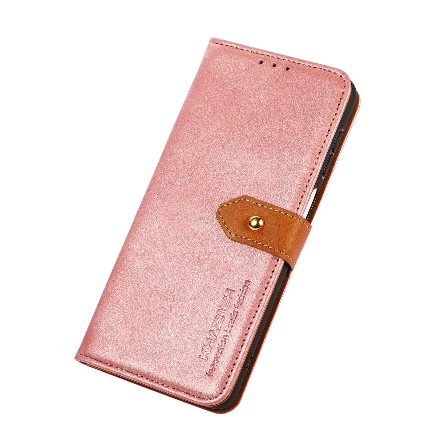 KHAZNEH PU Leather Flip Folio Stand Wallet Phone Case with Magnetic Golden Clasp for Motorola G Pure