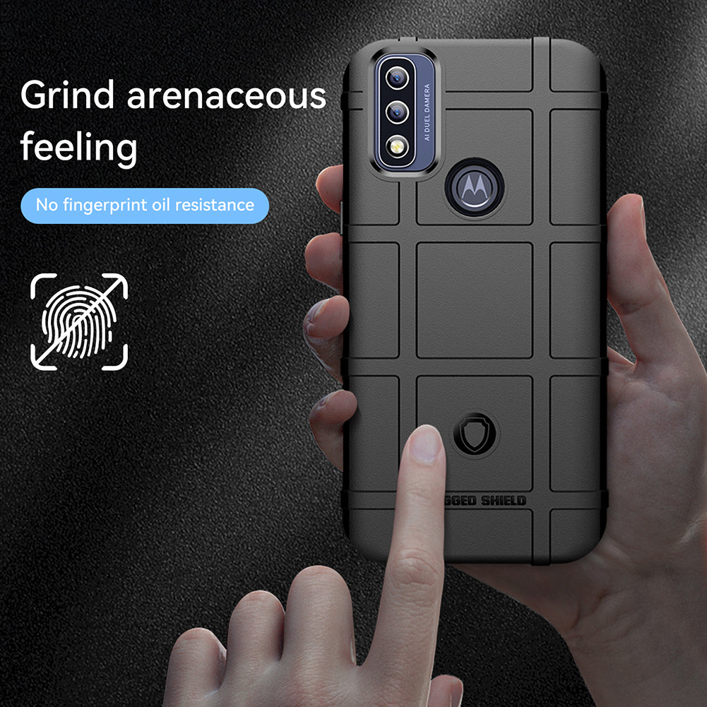 Shock-Absorbing Rugged Square Grid Design Thickened TPU Protective Cover for Motorola G Pure