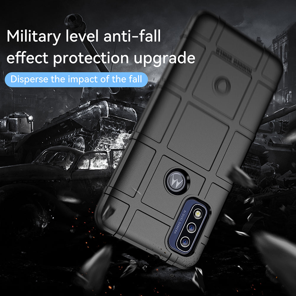 Shock-Absorbing Rugged Square Grid Design Thickened TPU Protective Cover for Motorola G Pure