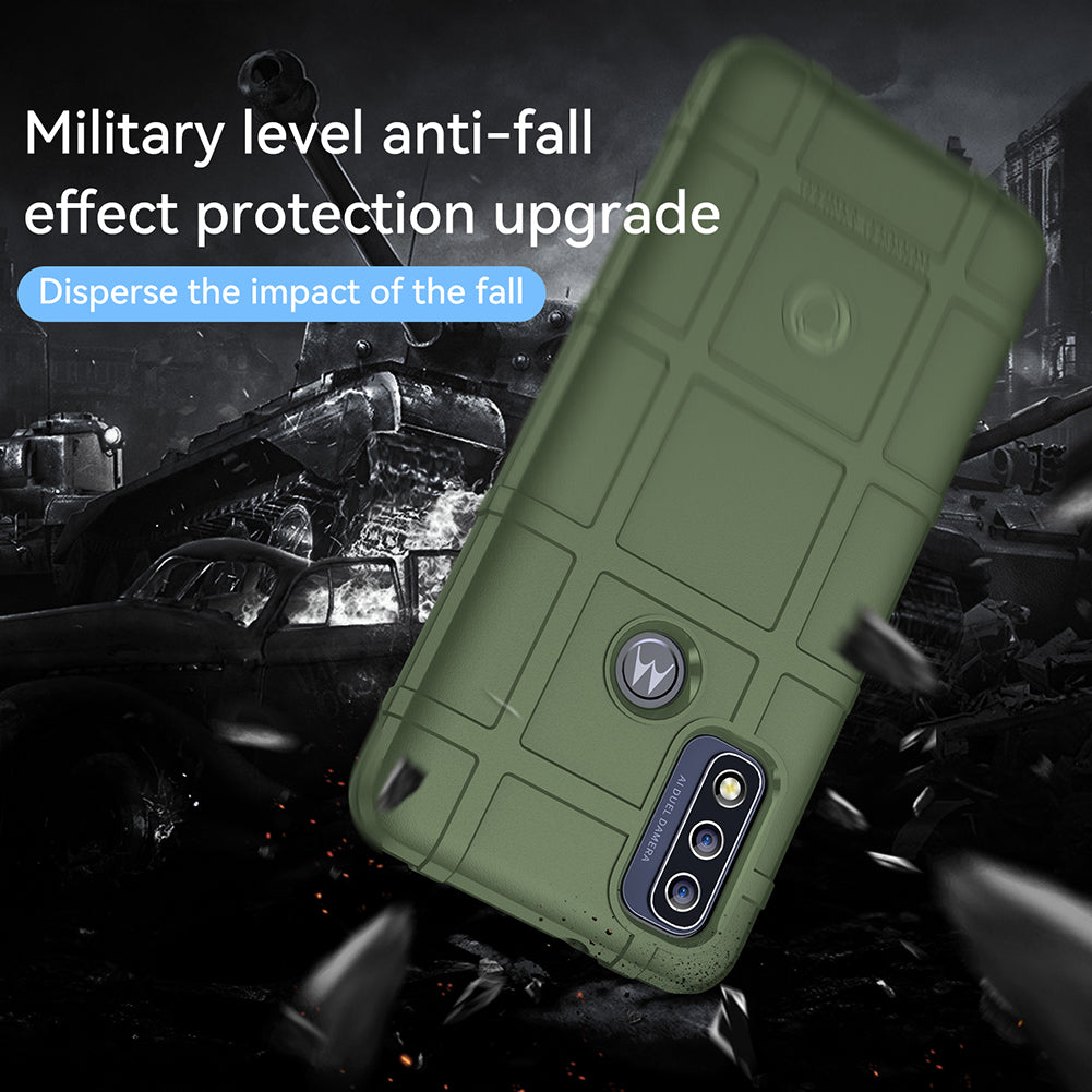 Shock-Absorbing Rugged Square Grid Design Thickened TPU Protective Cover for Motorola G Pure