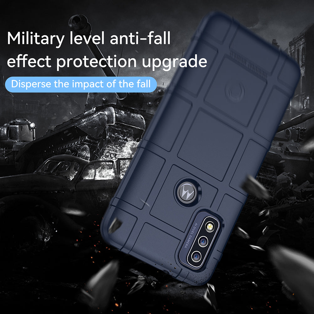 Shock-Absorbing Rugged Square Grid Design Thickened TPU Protective Cover for Motorola G Pure