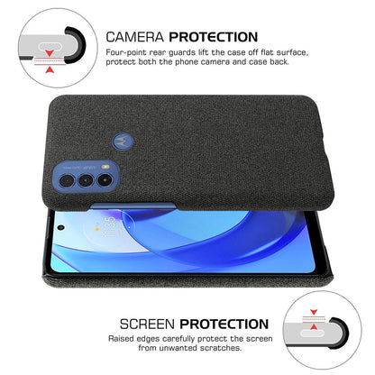 KSQ Camera Protection Fast Heat-Dissipate Incomplete Coverage Cloth + PC Back Phone Case for Motorola Moto E20/E30/E40