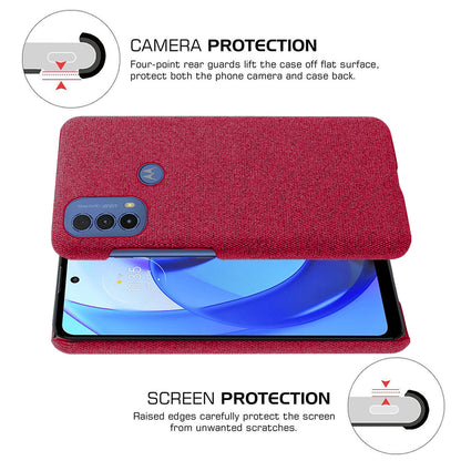 KSQ Camera Protection Fast Heat-Dissipate Incomplete Coverage Cloth + PC Back Phone Case for Motorola Moto E20/E30/E40