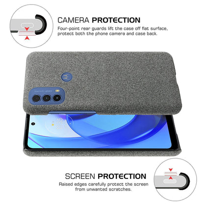 KSQ Camera Protection Fast Heat-Dissipate Incomplete Coverage Cloth + PC Back Phone Case for Motorola Moto E20/E30/E40