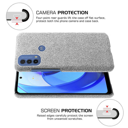 KSQ Camera Protection Fast Heat-Dissipate Incomplete Coverage Cloth + PC Back Phone Case for Motorola Moto E20/E30/E40