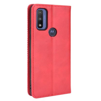 Anti-Drop Scratch Resistant Retro Textured Surface Phone Leather Case Wallet Stand Cover for Motorola G Pure