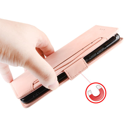 Multiple Card Slot Design PU Leather Wallet Stand Full-Protection Phone Cover Shell for Motorola G Pure