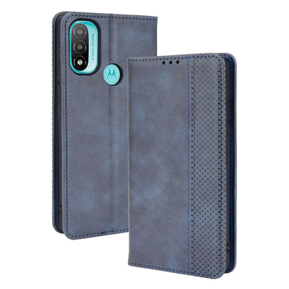 Practical Wallet Stand Cover Retro Textured Surface Anti-Drop Phone Leather Case for Motorola Moto E20