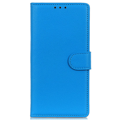 Litchi Texture PU Leather Phone Protective Case Cover with Wallet Stand for Motorola Moto E20/Moto E40