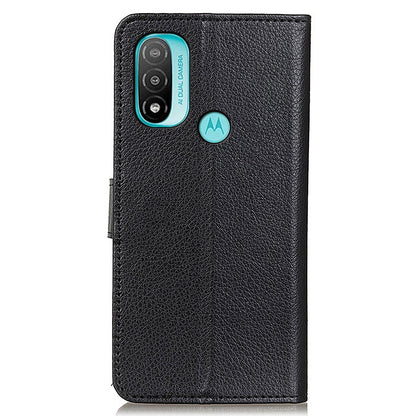 Litchi Texture PU Leather Phone Protective Case Cover with Wallet Stand for Motorola Moto E20/Moto E40