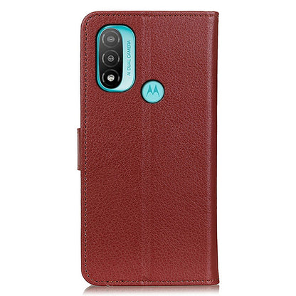 Litchi Texture PU Leather Phone Protective Case Cover with Wallet Stand for Motorola Moto E20/Moto E40