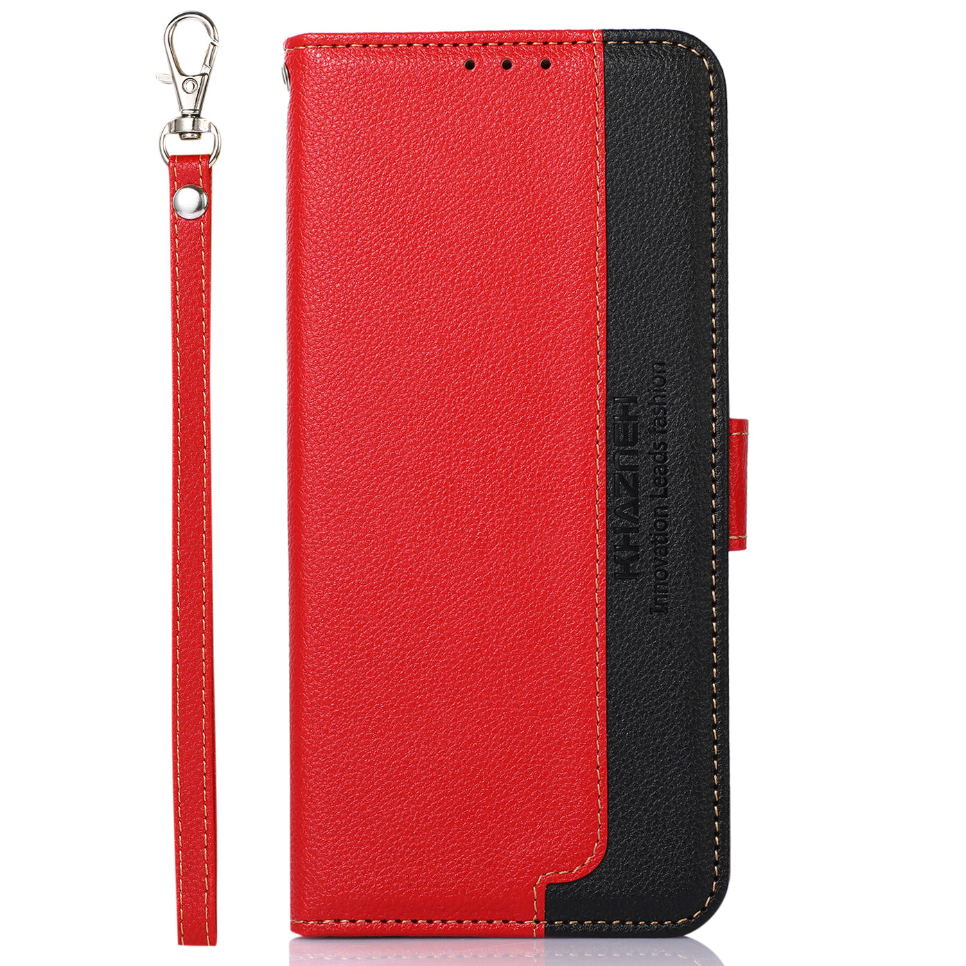 KHAZNEH RFID Blocking Anti-theft Swiping Litchi Texture Protective Leather Case Cover with Stand Wallet for Motorola Moto E20/E40